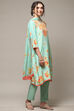 Light Blue Rayon Straight Kurta Regular Pants Suit Set image number 6