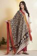 Black Chennur Silk Geometric Print Dupatta image number 4
