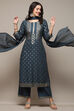 Blue Voile Relaxed Kurta Palazzo Suit Set