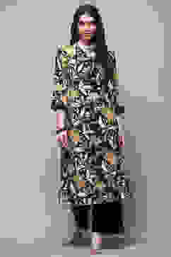 Black Rayon Straight Kurta Set image number 6