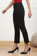 Black Solid Stretchable Slim Fit Pants image number 2
