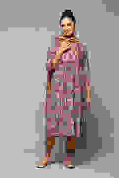 Beige Poly Cotton Layered Kurta Salwar Suit Set image number 7