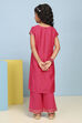 Aqua Polyester Straight Printed Suit Set image number 3
