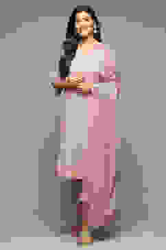 Lavender Cotton Straight Kurta Pants Suit Set image number 7