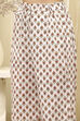 Lime Green and White Cotton Screen Print Unstitched Suit Set image number 3