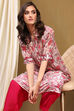 Yellow Teal Polyester Straight Kurta image number 0