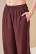 Brown Viscose Rayon Straight Kurta Pants Set image number 2