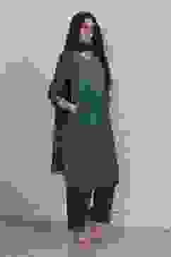 Green Modal Straight Suit Set image number 5