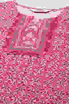 Pink Polyester Straight Kurti image number 1