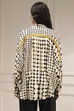 Ivory Viscose Asymmetric Printed Top image number 3