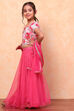 Green Floral Festive Flared Lehenga Set image number 5