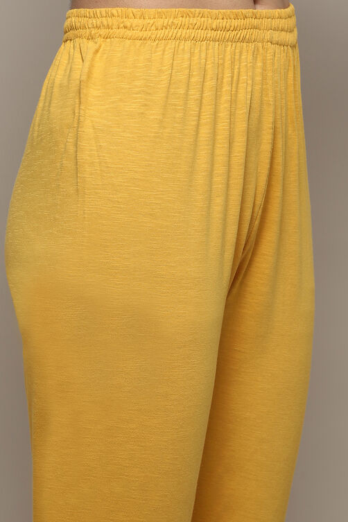 Yellow Voile Anarkali Kurta Churidar Suit Set image number 2