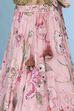 Pink Viscose Organza Floral Mirror Work Lehenga Set image number 2