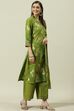 Mehndi Cotton Straight Kurta Palazzo Suit Set image number 7