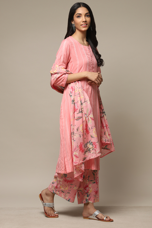 Mango Rayon Straight Kurta Palazzo Suit Set image number 6