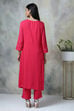 Blue Rayon Straight Kurta Pants Set image number 6