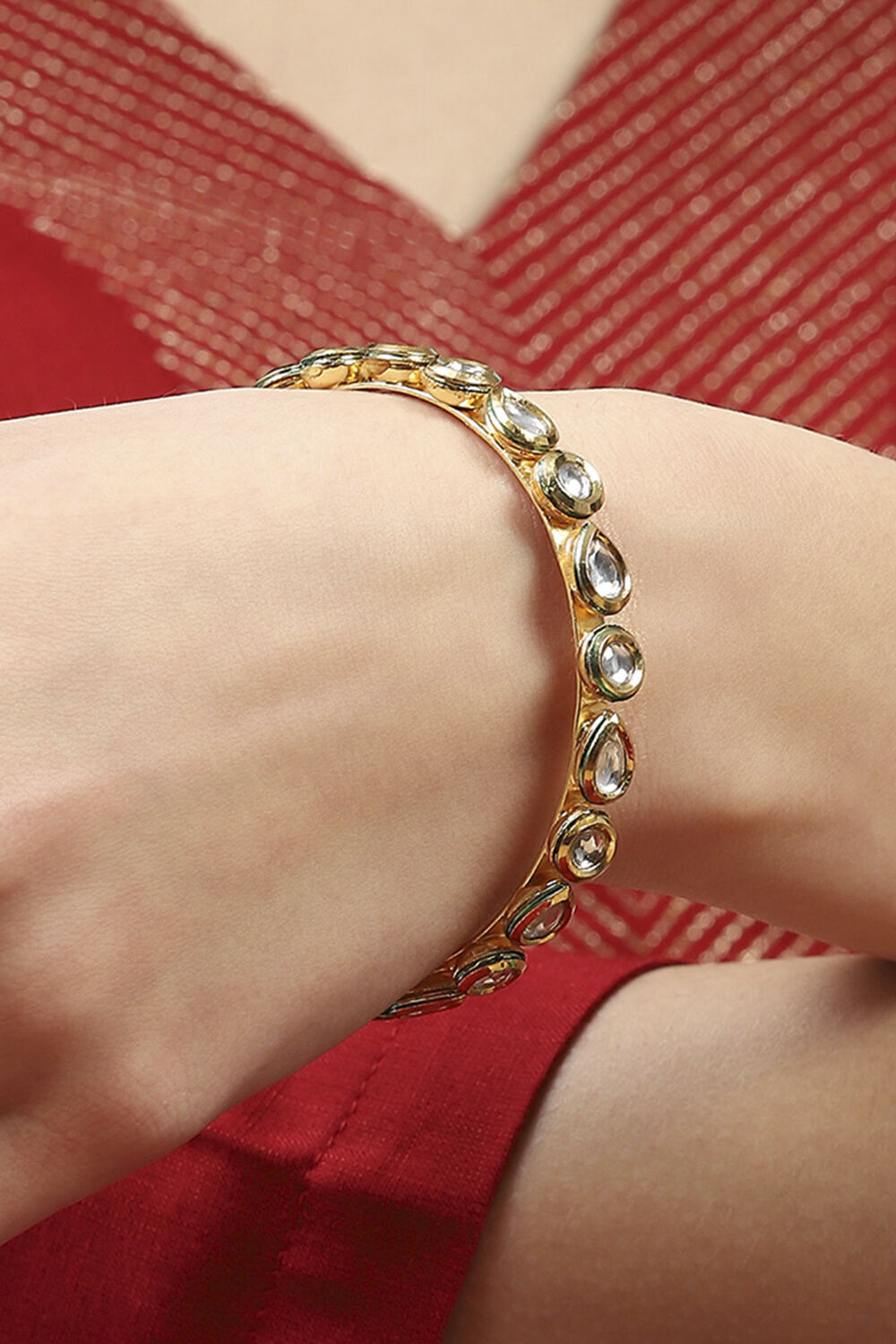 Gold Kundan Kade Festive Bangle image number 2