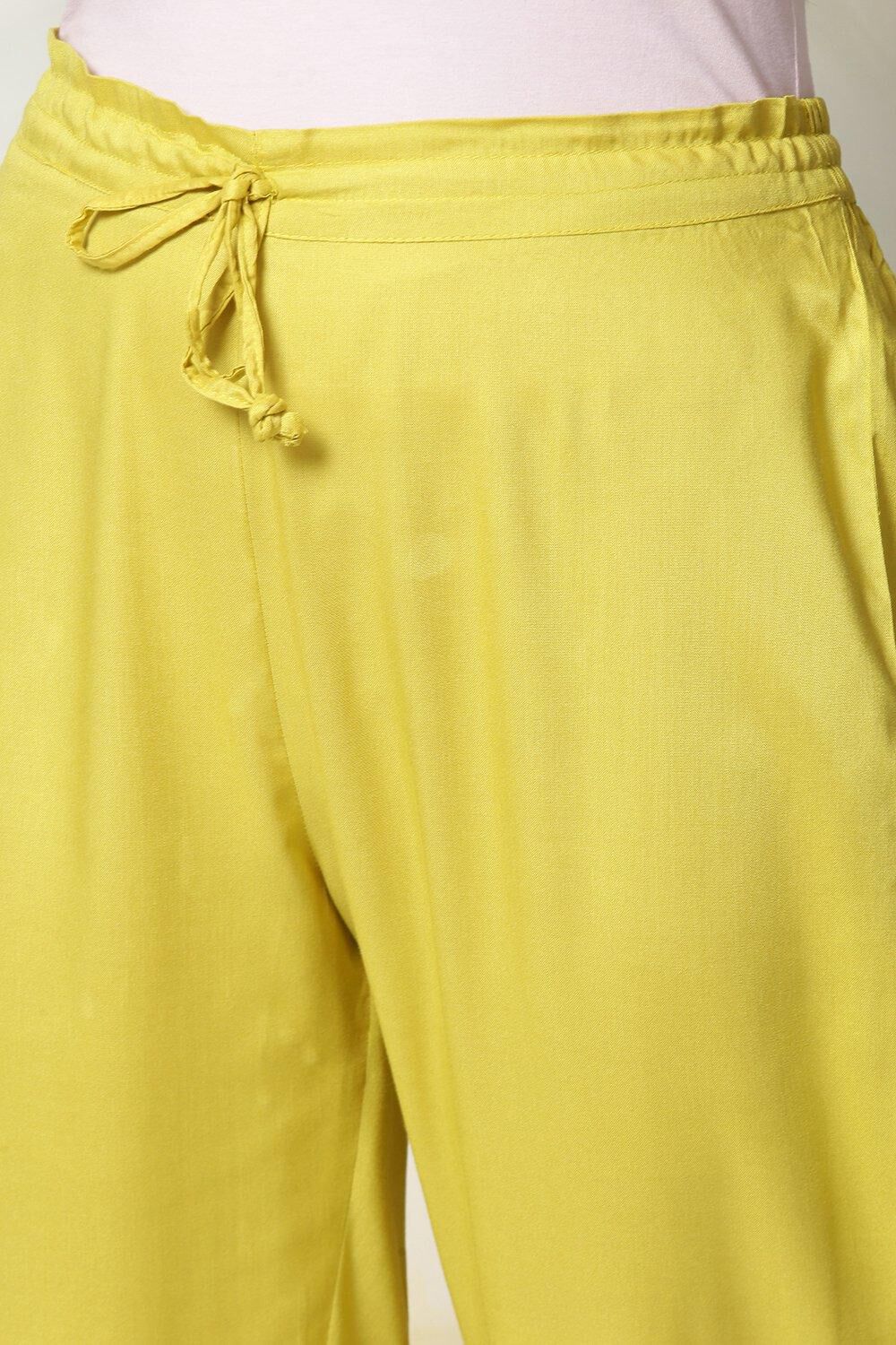 Saffron Rayon Straight Kurta Pants Suit Set image number 3