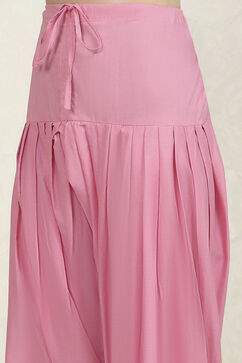 Pink Cotton Hand Embroidered Unstitched Suit Set image number 3