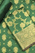 Green Chanderi Silk Printed Unstitched Suit Set image number 1