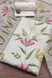 Off White Chanderi Hand Painted Unstitched Suit Set image number 0