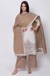 Off White Relaxed Kurta Palazzo Suit Set image number 0