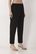 Black Cotton Narrow Pants image number 3