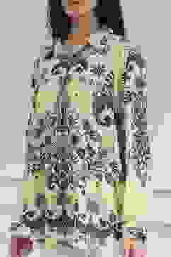 Off-White and Blue Printed Relaxed Fit Shirt image number 2