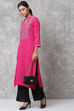 Navy Straight Acrylic Kurta image number 5