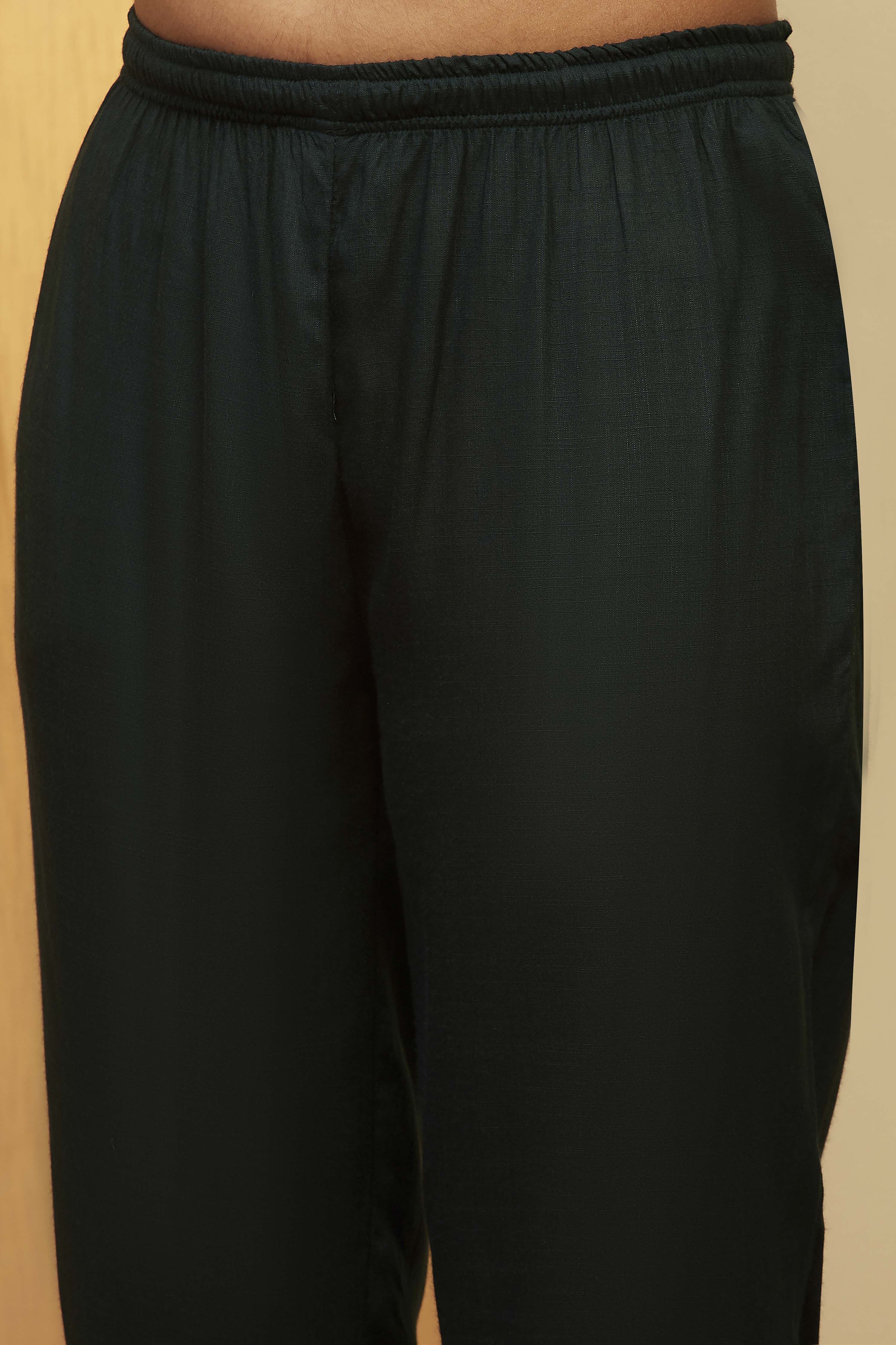 Green Viscose Rayon Straight Fusion Set image number 2