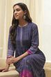 Navy Berry Rayon Flared 2 Piece Set image number 7