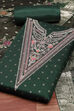 Botle Green Tissue Chanderi Embroidered Unstitched Suit Set image number 1