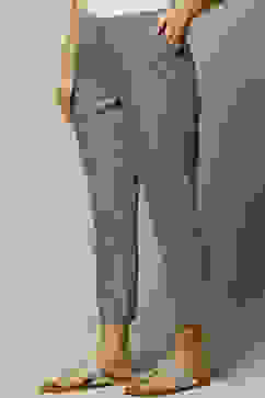 Navy Rayon Printed Pants image number 3