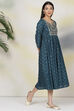 Off White Cotton Fusion Dress image number 4