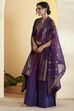 Purple Royal Silk Yoke Design Fusion Set image number 3