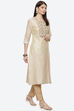 White Silk Chanderi Easy Stitch Suit Set image number 5