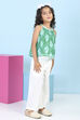 Green Cotton Printed A-line Suit Set image number 4