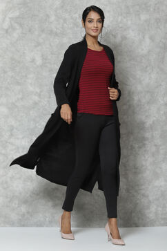 Black Straight Acrylic Solid Shrug image number 0
