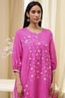 Pink Modal Blend A-Line Printed Kurta image number 1