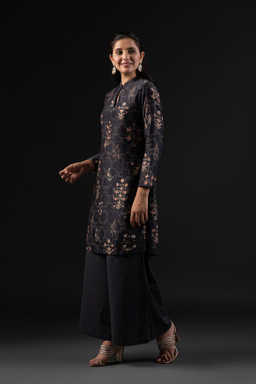 Rohit Bal Off White Cotton Silk Straight Printed Suit Set image number 3