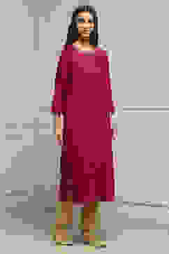 Pink Viscose Rayon Straight Dyed Kurta image number 4