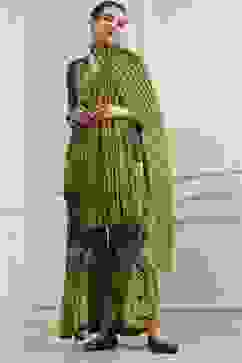 Green Printed Straight Sharara Suit Set image number 0