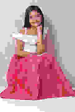 Berry Red Viscose Lehenga Set image number 6