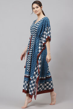 Indigo Straight Cotton Printed Sleepwear image number 2