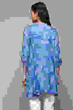 Blue LIVA Printed Kurti image number 3