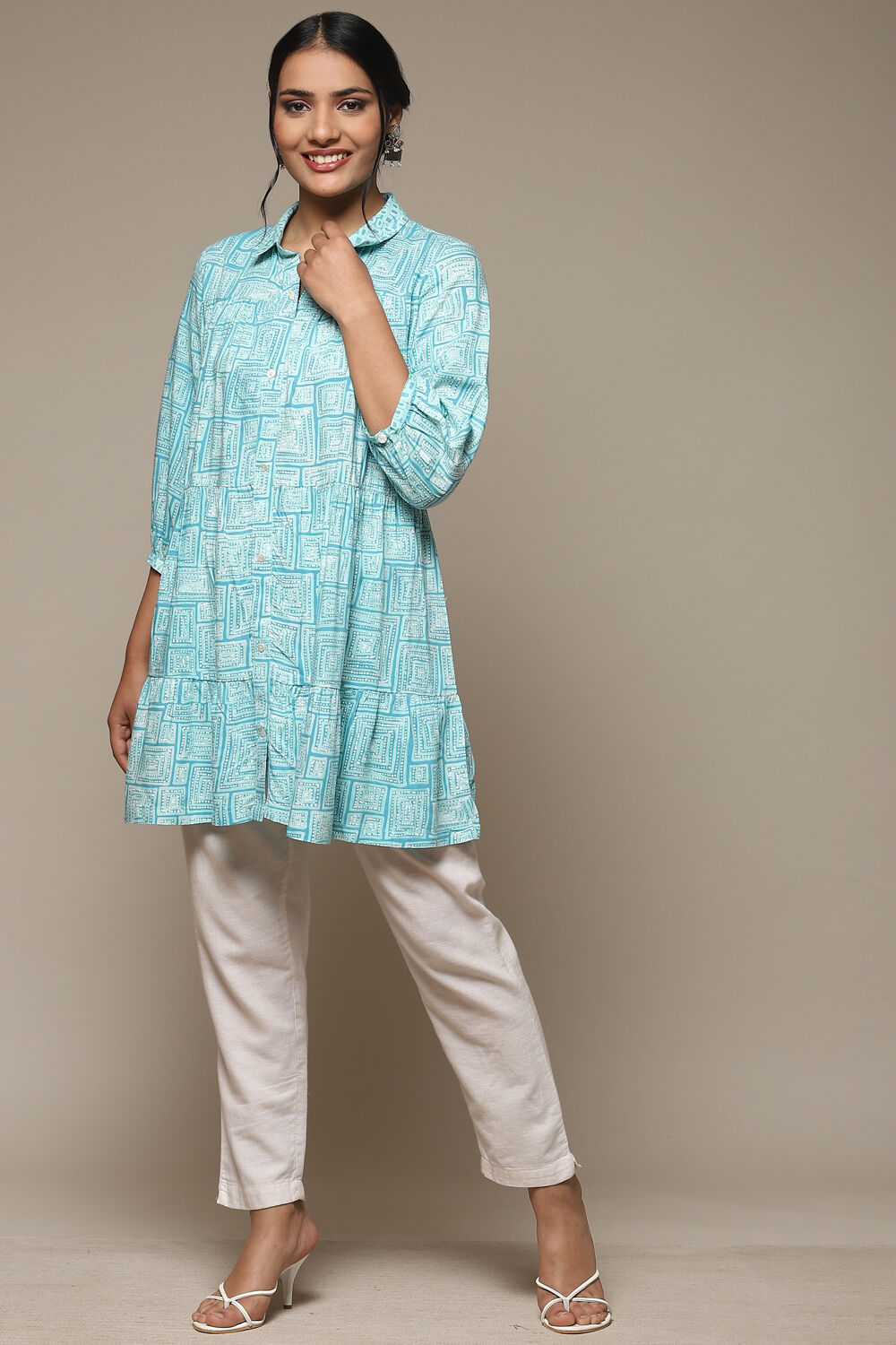 Red LIVA Printed Shirt image number 0