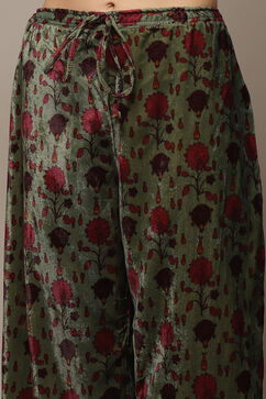 Jade Green Art Silk Straight Kurta Palazzo Suit Set image number 6