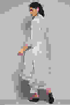 Off White Polyester A-Line Suit Set image number 5