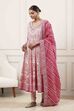 Pink Cotton Kalidar Suit Set image number 3