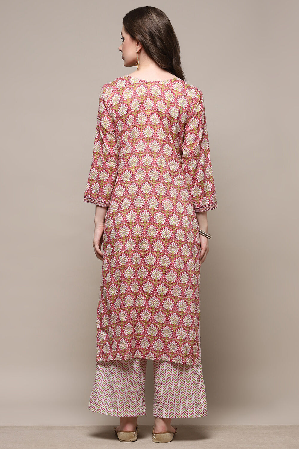 Blue Cotton Screen Printed Unstitched Suit Set image number 6